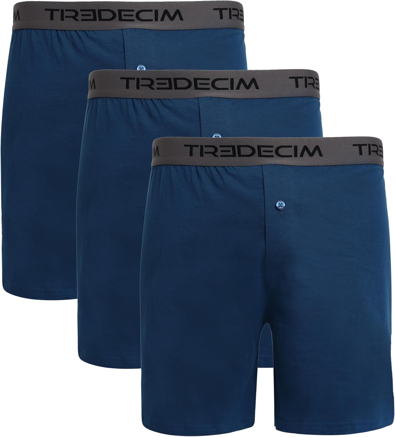 TREDECIM Men’s Organic Cotton Classics Knit Boxers Shorts Comfort Relaxed Underwear 3 Pack