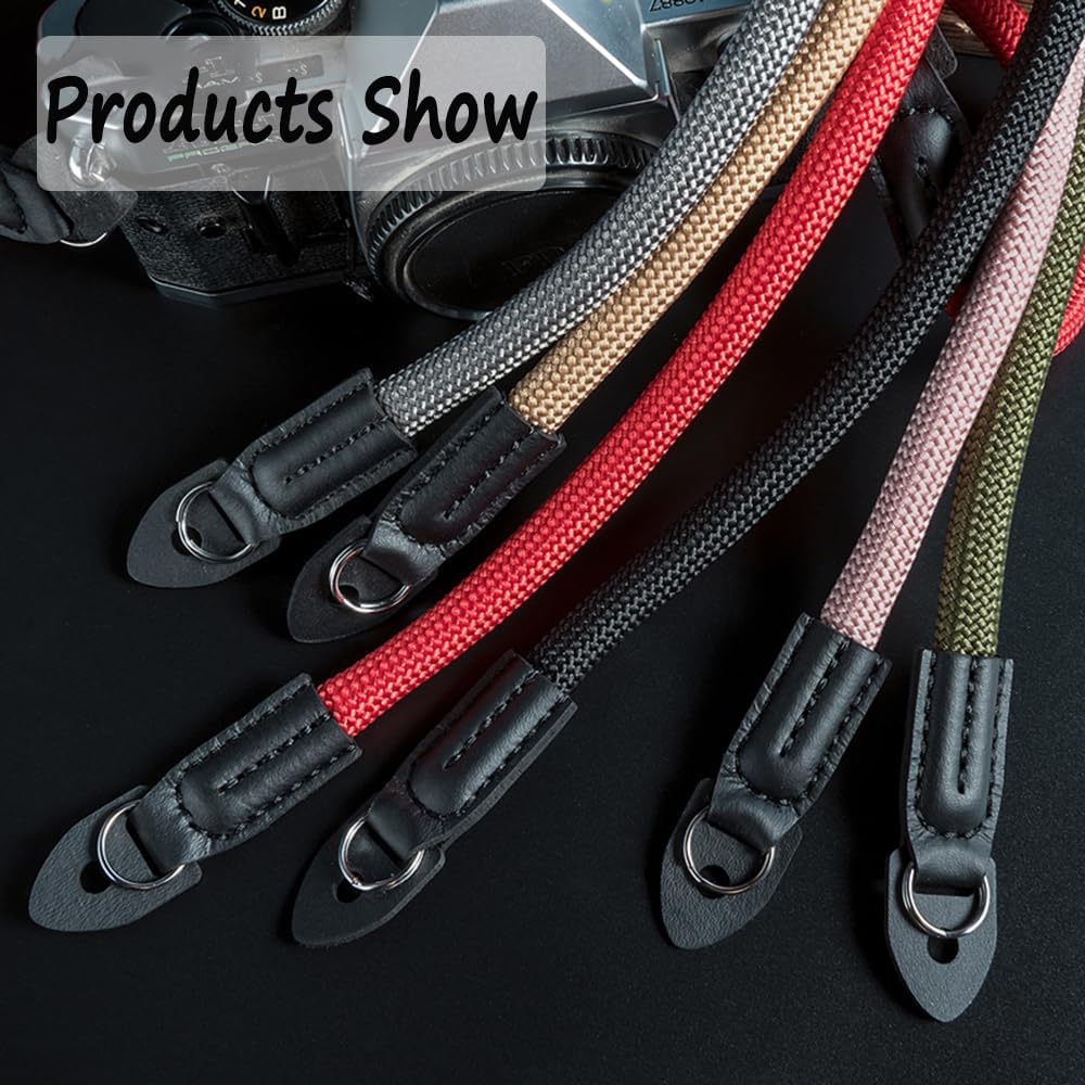 Camera Strap Vintage 100cm Nylon Climbing Rope Camera Neck Shoulder Strap for Micro Single and DSLR Camera(Brown)