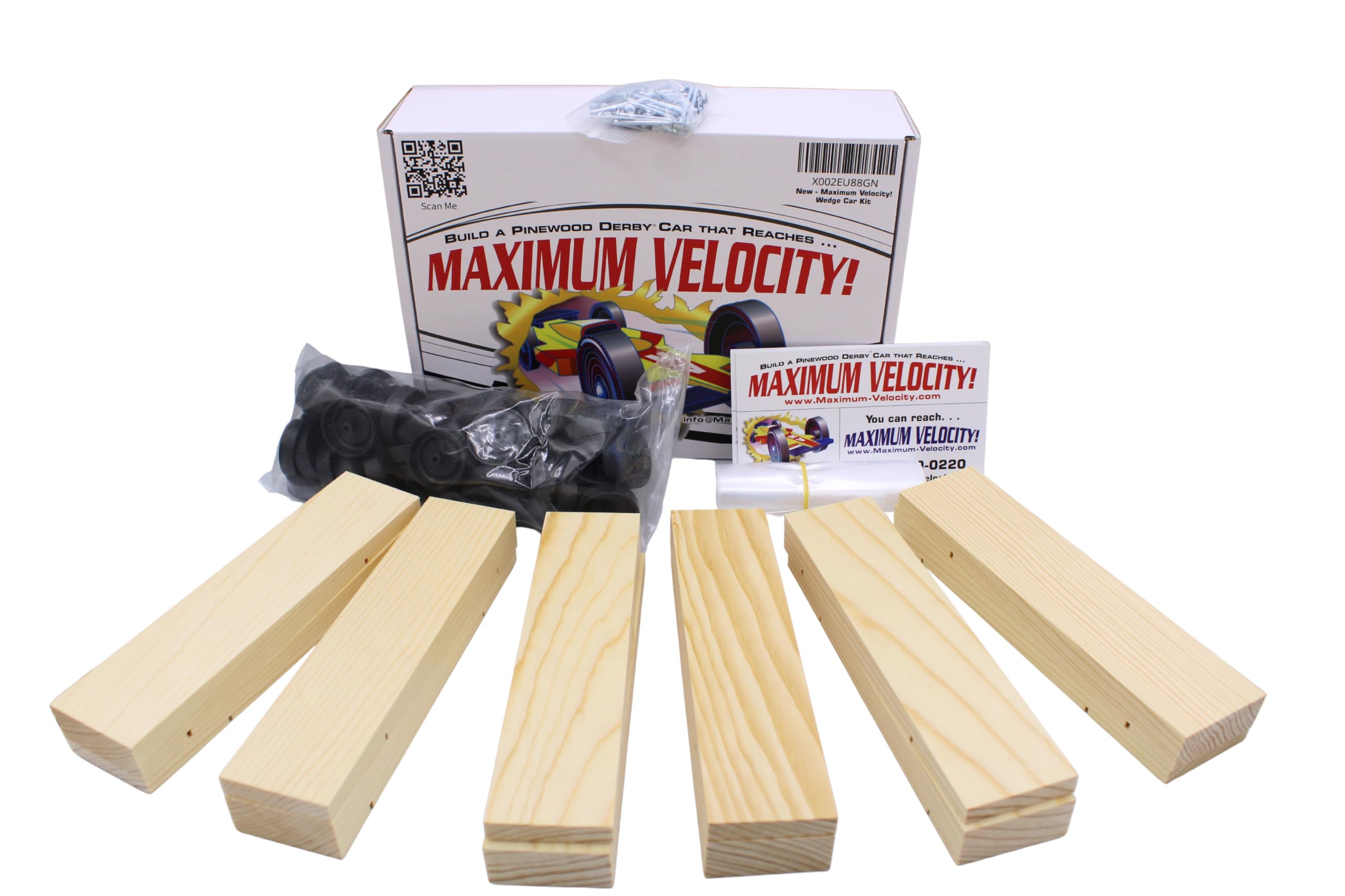 Maximum Velocity Pinewood Derby Car Kits | Bulk Pack (12) | Pine