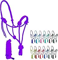 Vista 7 de Resistance Halter de cuerda ajustable de nailon liso con plomo a juego de 6 pies