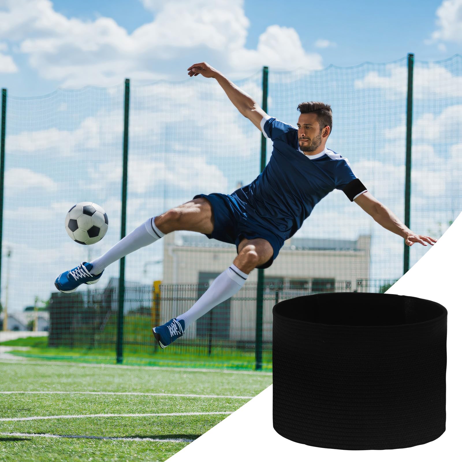 Banda de luto 4 piezas venda negra capitán fútbol pulsera elástica ajustable líder deportivas equipo baloncesto voleibol