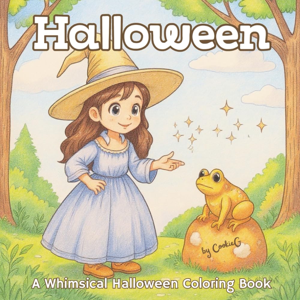 Halloween Coloring Book: A charming collection of 36 unique, whimsical, cozy, cute, and slightly spooky Halloween coloring pages — perfect for Autumn ... escape | 8.5x8.5 | 72 pages | Teens & Adults