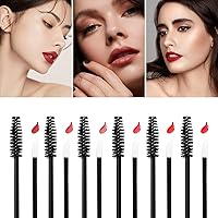 Vista 19 de Tbestmax 200 Disposable Mascara Wand Spoolies and Lip Brushes, Lipstick Lipgloss Applicator for Eyebrow Eyelash Extension Makeup Kits Red
