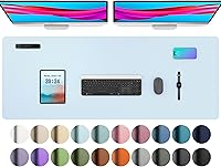 Vista 97 de Aothia Protector de escritorio de cuero, alfombrilla para ratón, alfombrilla de escritorio de oficina, secante de escritorio de cuero PU