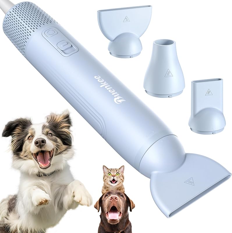 Secador Portátil para Cães buenkee com Fluxo de Ar de Alta Velocidade, Azul
