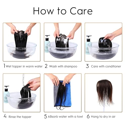 Miniatura 8 de Toppers para el cabello para mujer, 100% cabello humano, 10 pulgadas, toppers de cabello humano real rubio para mujer, adornos de cabello humano