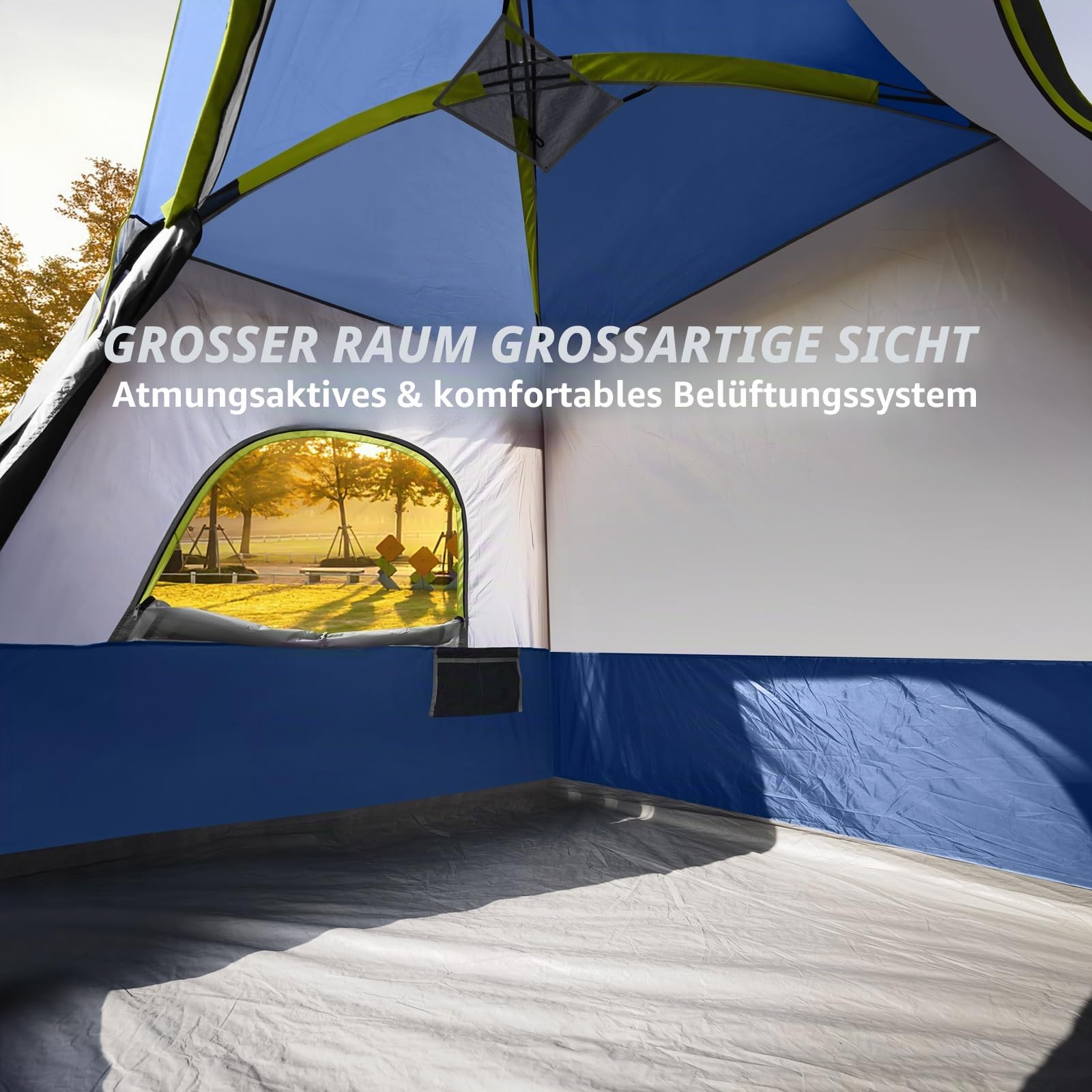 UNP Campingzelt FüR 4-8 Personen, Einfach Aufzubauen, Wasserdicht Mit Regendach, FüR Camping/Wandern Und Trekking, Zelt Stehhöhe