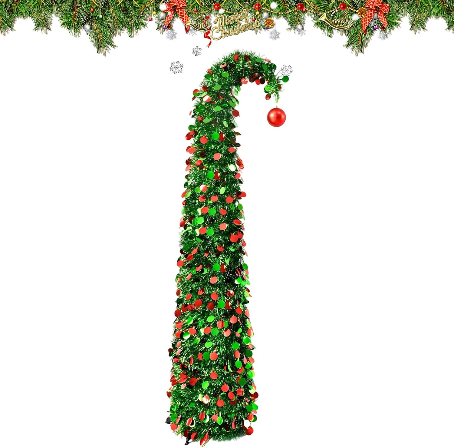 Outdoor Christmas Tree - PVC1.5m Spiral Artificial Tree with Warm White LED Lights | Foldable Holiday Decoration for Indoor & Outdoor, Bedroom, Garden, Yard, Patio, Office