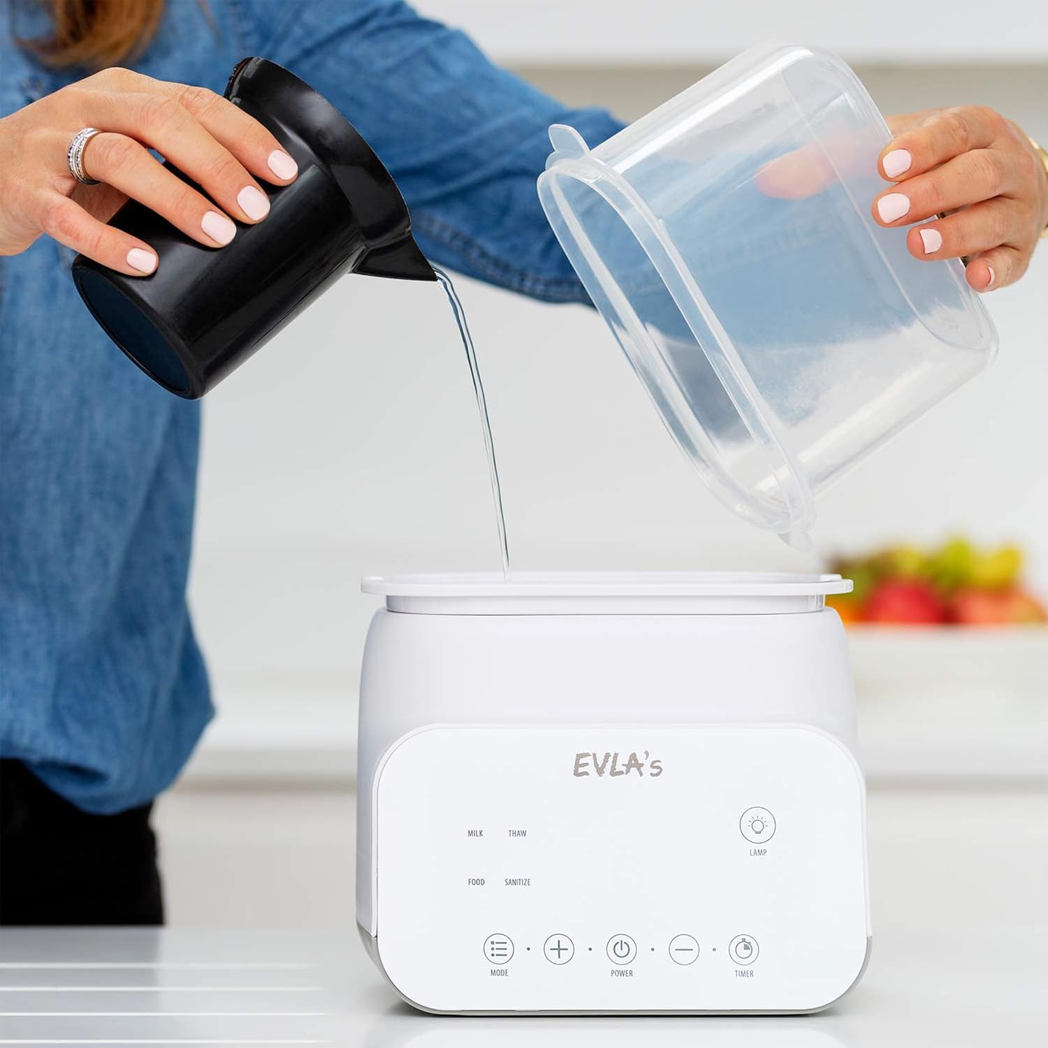 Bottle Warmer – Double Baby Bottle Warmer, Sanitizer, and Milk Defroster – Formula or Breastmilk Heater with Automatic Timer by EVLA’s (White)