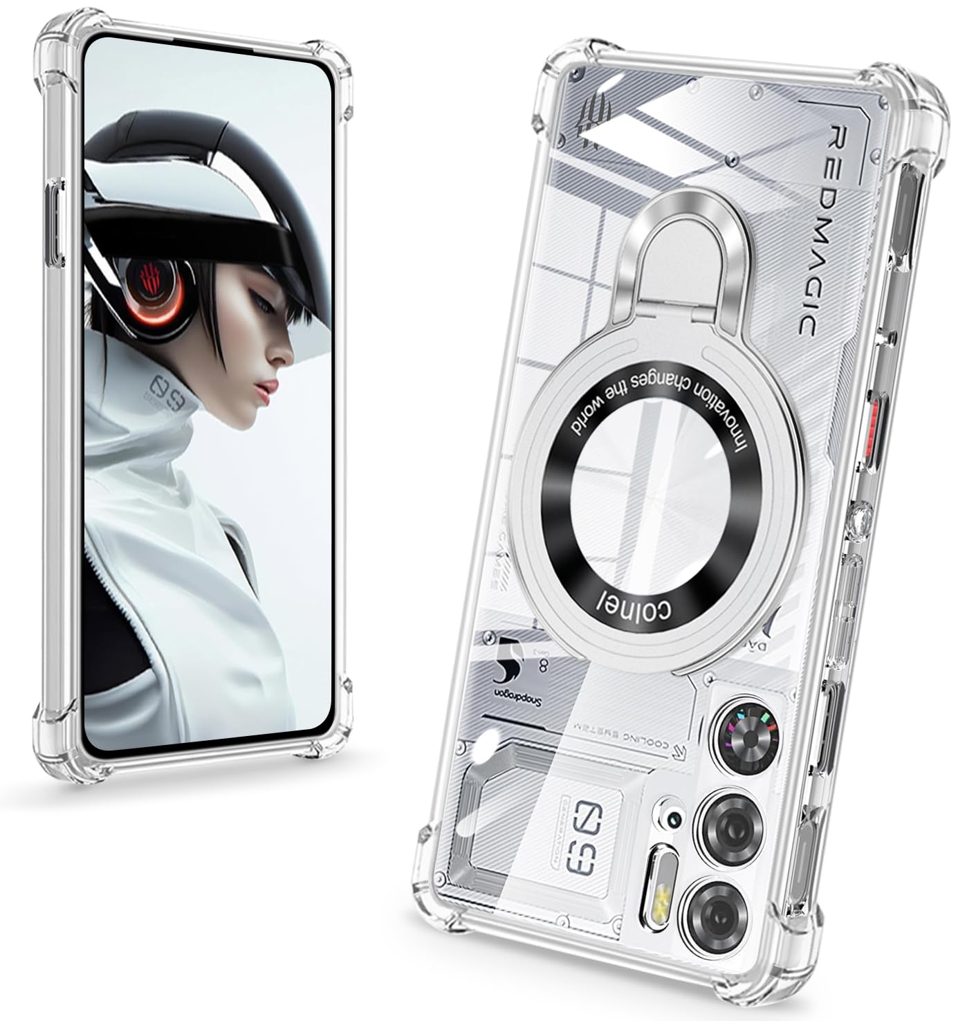 Amazon.co.jp: 対応 RedMagic 9 Pro ケースクリアリング付き 縦横両