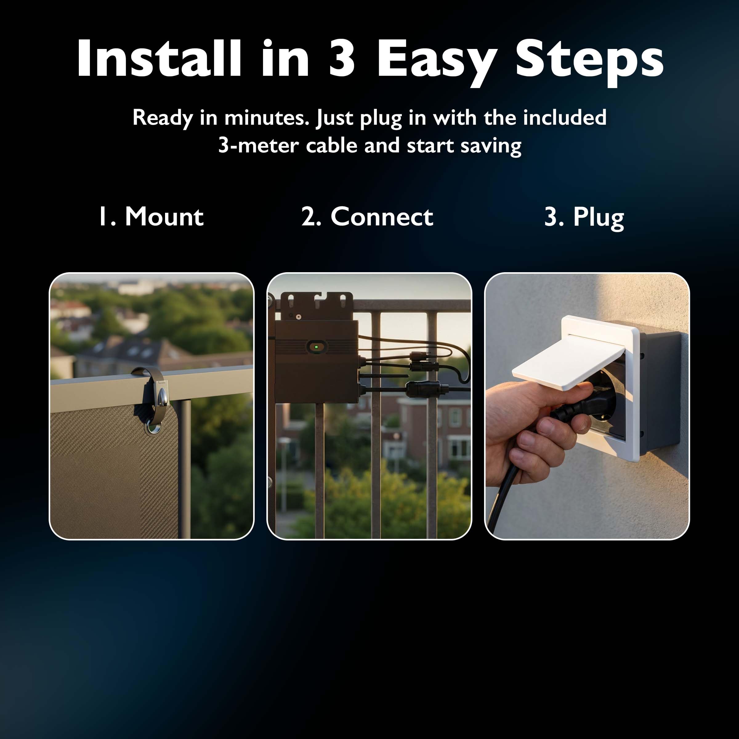 Solarpanel Set 110W, Semi-Flexibel & Leicht Balkonkraftwerk, Smart Monitoring per App, für Balkon & Garten Anwendungen