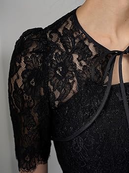 Amazon.co.jp: レースボレロドレス SWFO251068BLK0 : ファッション