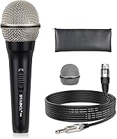 Vista 1 de Micrófono con cable para cantar karaoke, micrófono con cable de metal para máquina de karaoke con altavoz, micrófono dinámico XLR con cable de 13.12