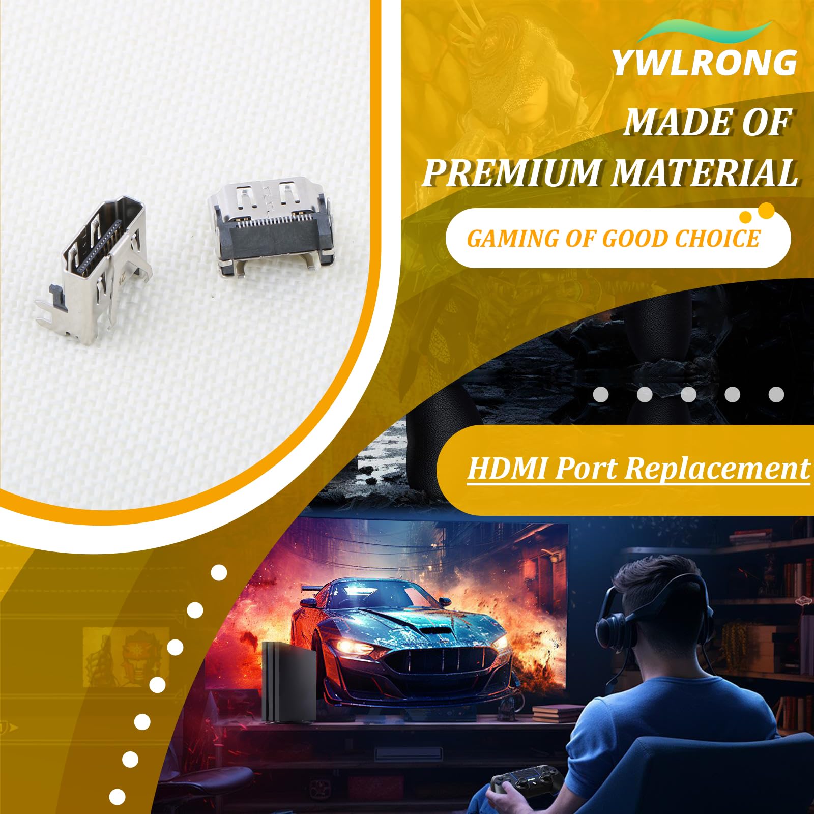 2 peças para PS4 Slim /PS4 Pro Porta HDMI Substituição para Sony