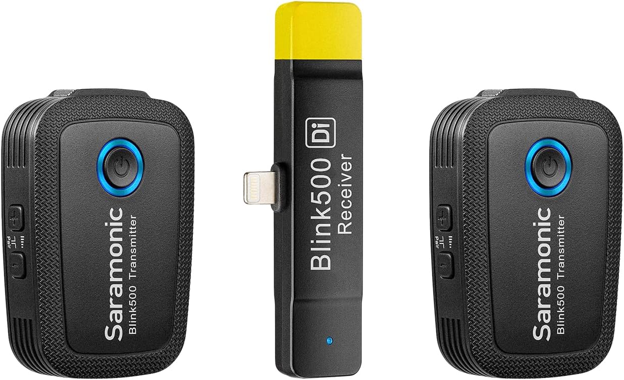 Saramonic Blink500 B1 Wireless Lavalier Microphones for Cameras Camcorder DSLR Omnidirectional External Lapel Microphone Clip-On Mic for Video Recording Podcast YouTube Live Streaming