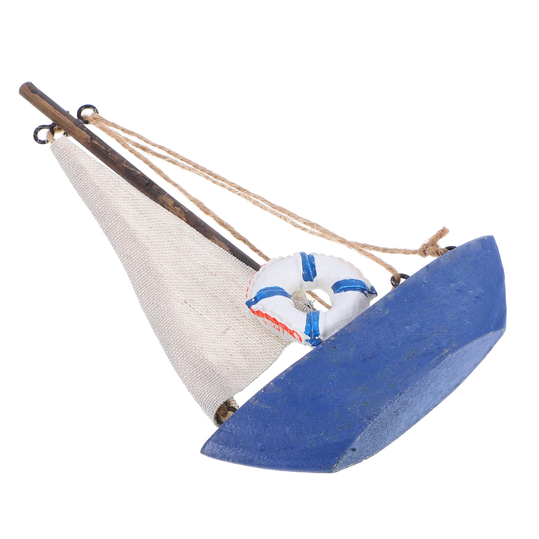 CORHAD Mini Wooden Sailboat Figurine: Mini Sailing Boat Model Ship Decoration Wooden Nautical Boat Ornament for Desktop Bookshelf Bathroom