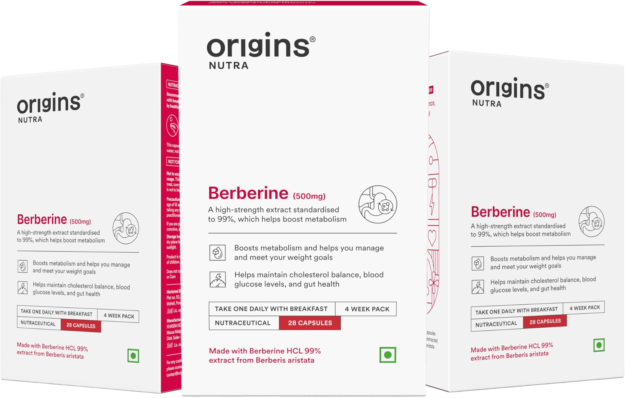 99% Pure Berberine HCL 500 mg | Supports Energy Levels, PCOS & Hormonal Balance | GMP Certified | 28 Veg Capsules | Pack of 3