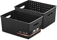 Vista 1 de BINO Cestas de Almacenamiento de Plástico Pequeñas - Negro LA COLECCIÓN ESTABLE Almacenamiento Multiusos Organizador de Gabinete Rectangular
