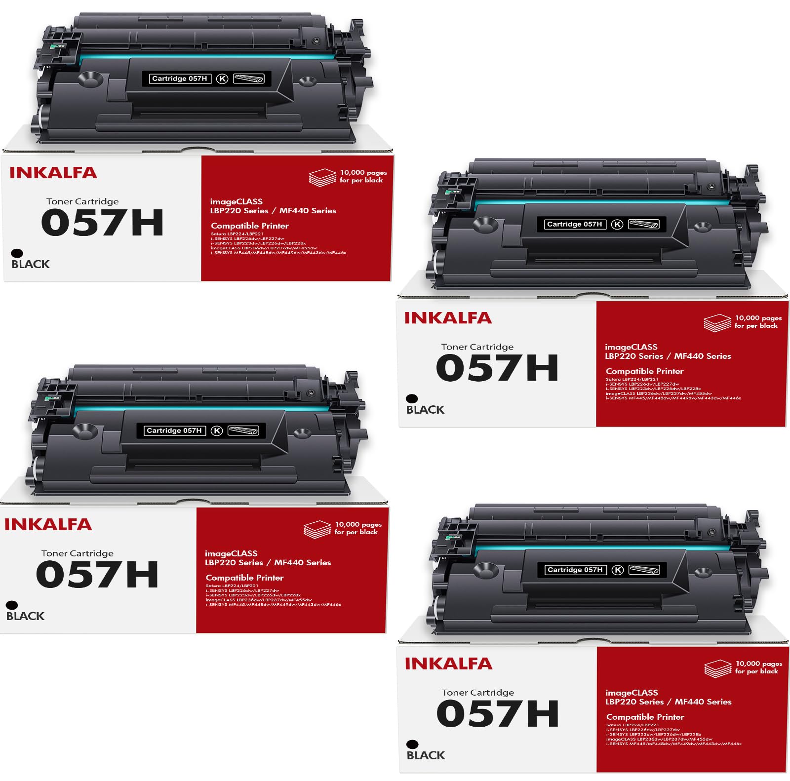 Amazon.co.jp: 057H ブラック 大容量トナーカートリッジ 4個パック