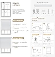 Vista 7 de Boolegon Persianas enrollables opacas para ventanas, persianas enrollables sin cordones de tela de lino con cenefa de cassette, aislamiento térmico