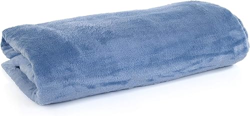 Mintra Home Manta  Super suave, 100% poliéster (azul claro, 87 x 87 pulgadas (XL)) manta ligera y cálida de forro polar, funda de cama, funda de sofá