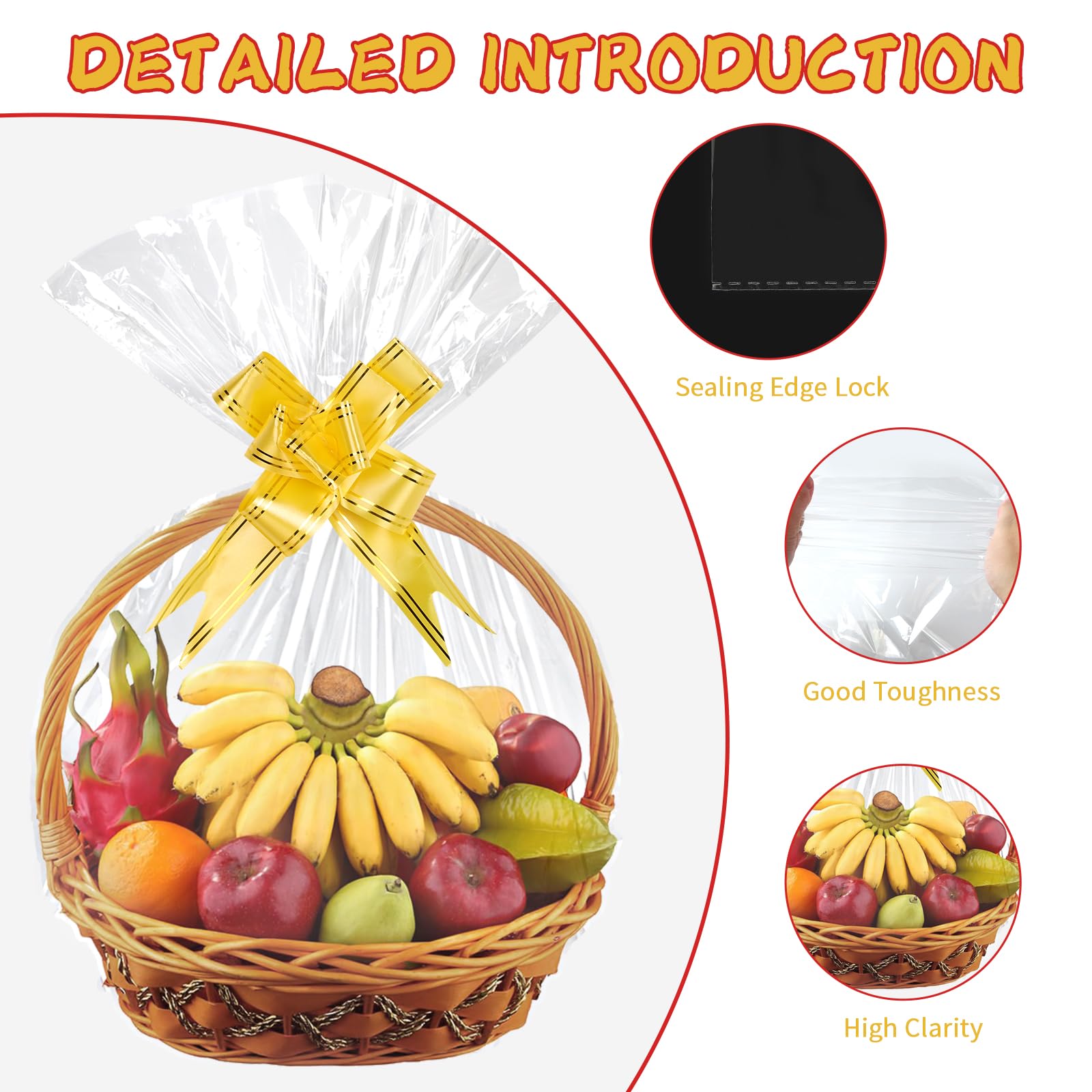 Carta Da Regalo Trasparente Con Fiocco - Confezione 5 Pezzi 70x100cm Per Gift Wrapping - Foto 9