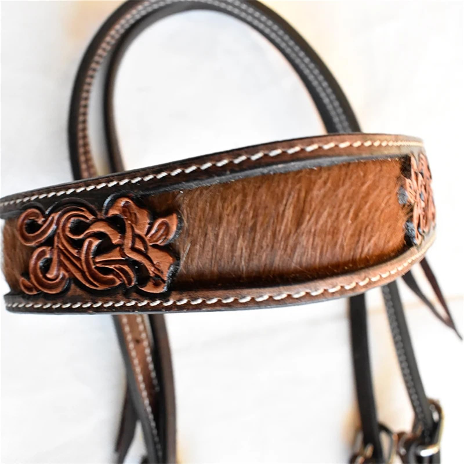 Briglia for cavalli western for equitazione, con incisione in pelle