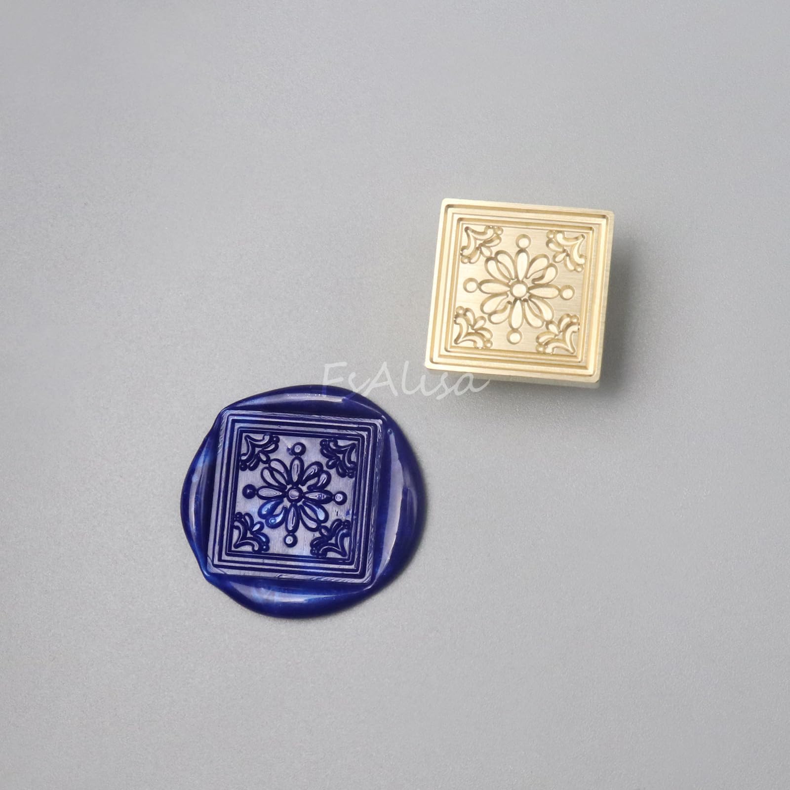 fsalisa European Pattern Wax Seal Stamp Sealing Wax Stamp Vintage Brass Head without Wooden Handle Great for Embellishment of Cards Envelopes Wedding Invitations - Image 2