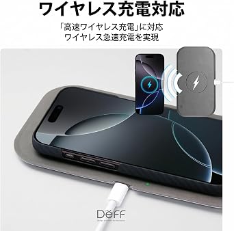 Deff ディーフ iPhone16Pro用 アラミド繊維 薄型 耐衝撃 超軽量 カーボン風調 ケース 6.3inch 16Pro