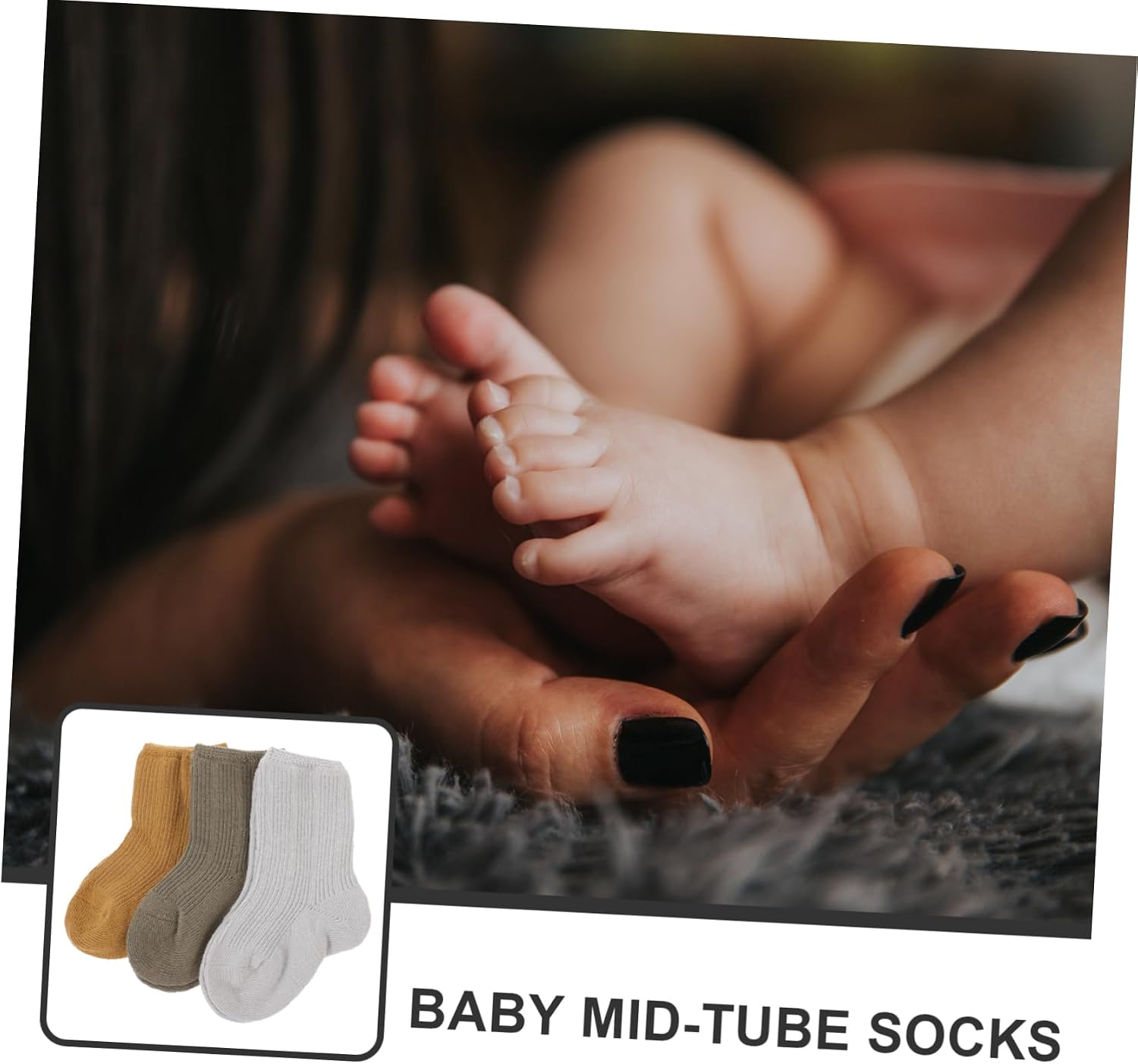 GARVALON 3pairs Socks Warm Mid Tube Design for Newborns and Toddlers s Months Soft and Non- for Delicate Skin
