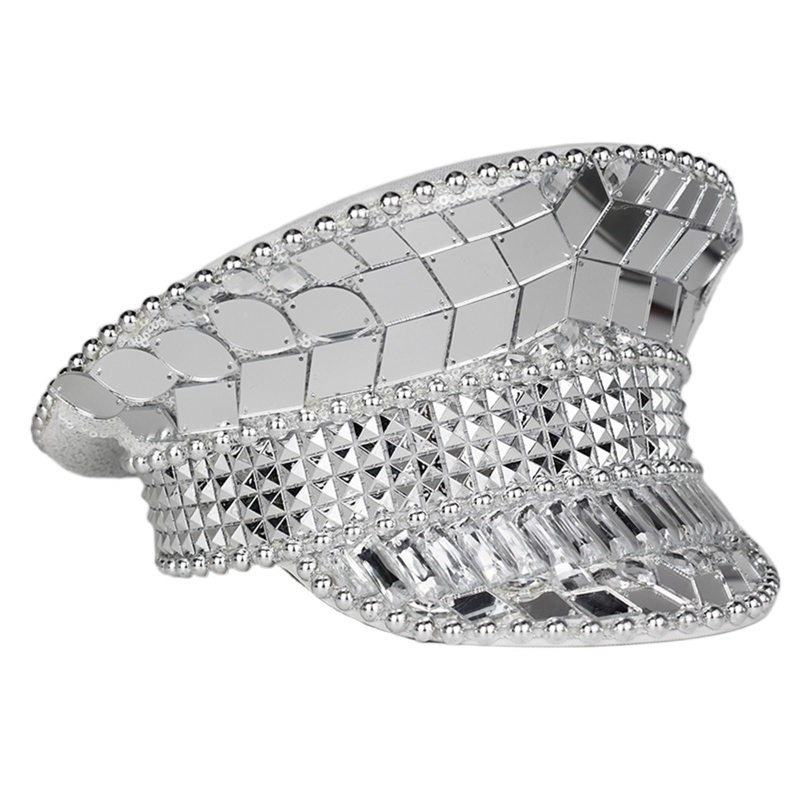 Cappello unisex in costume di carnevale Mardi Gras Music Festival Cappello da uomo in fiamme Cappello militare con paillettes Cappello Steampunk ( Color : C6 , Size : M )