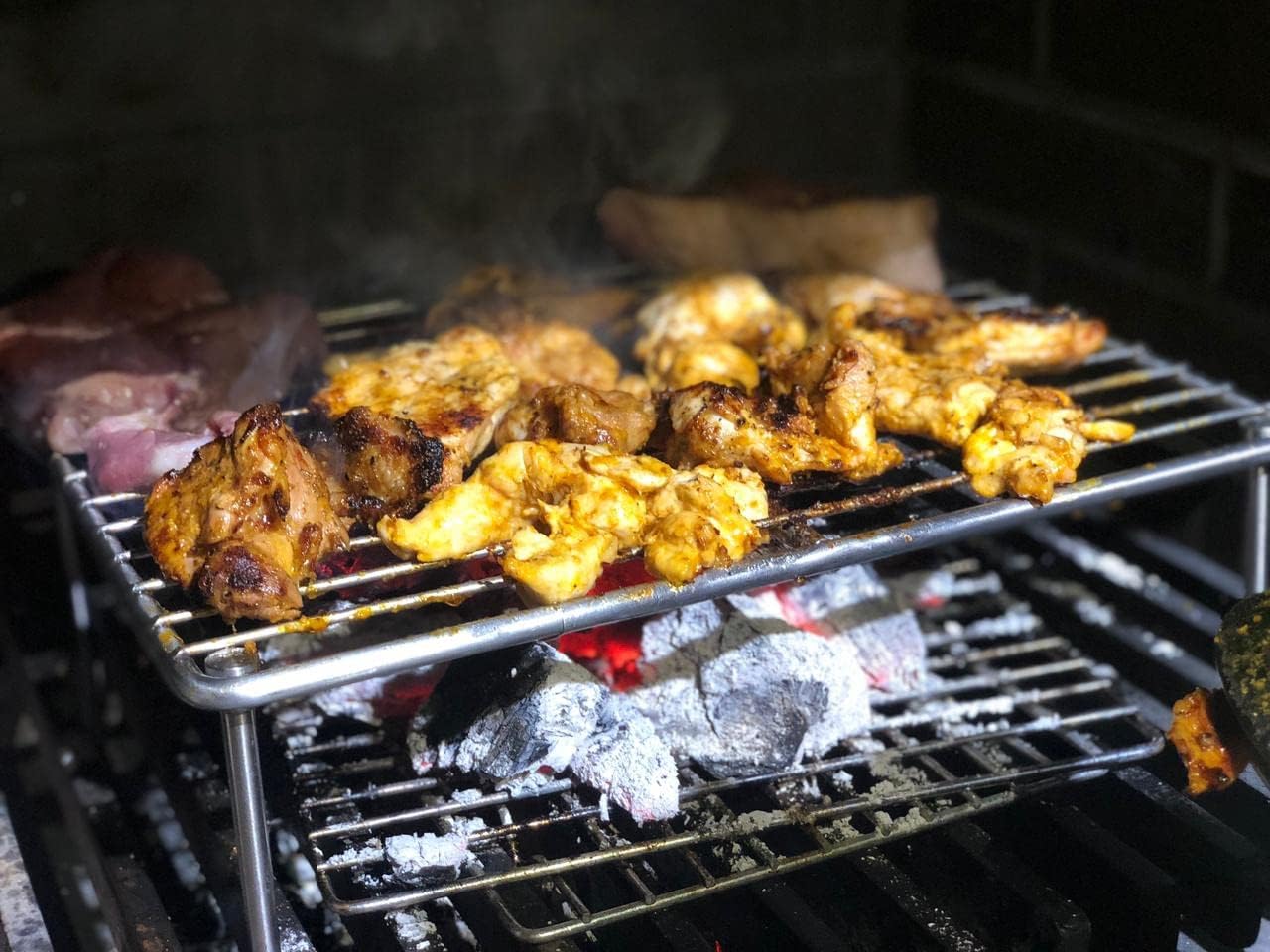 BBQ Grill Rack for Chimney Fireplace | Foodgrade Stainless Steel #316 Heavy Duty 8mm Frame | Indoor/Outdoor Portable 14x11×6"