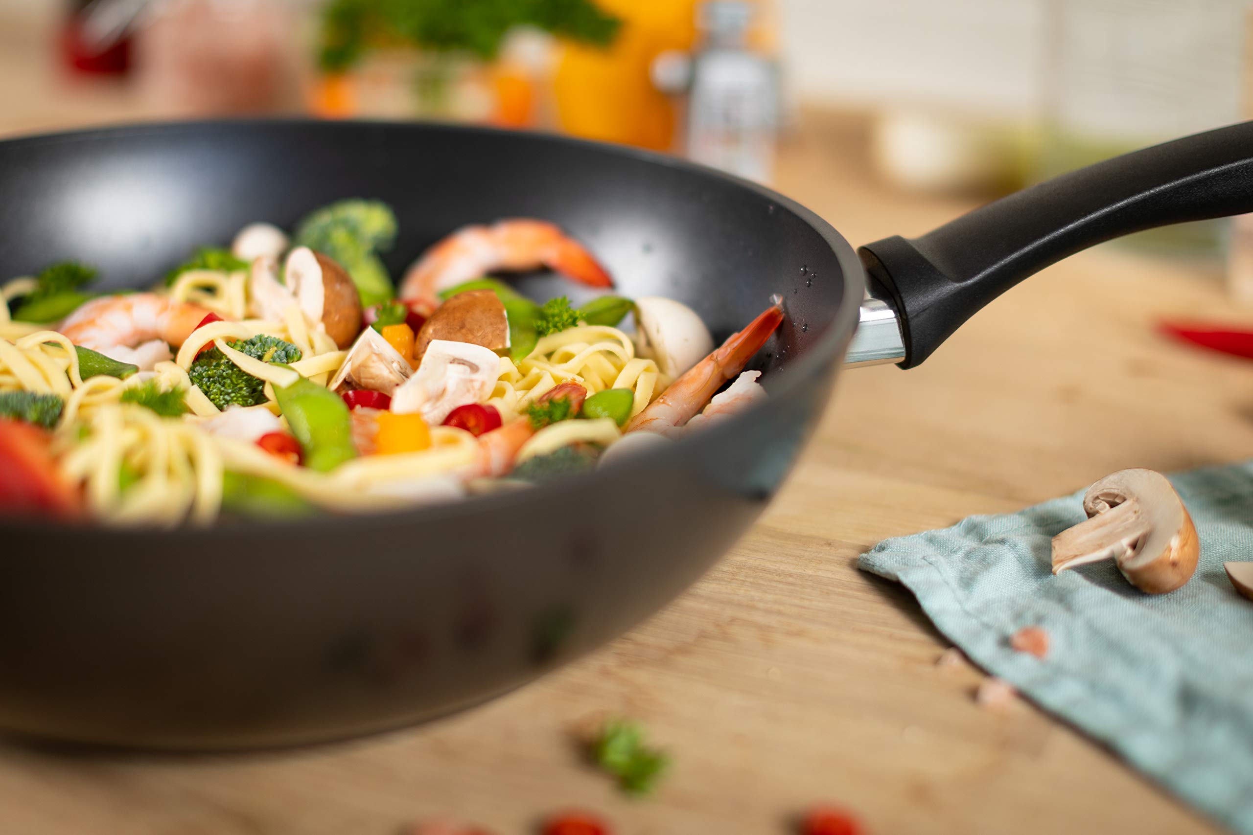 KUHN RIKON, Sarten wok antiadherente de aluminio EASY INDUCTION wok, apto para vitrocerámicas inducción, 28 cm