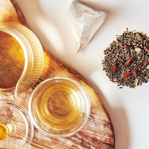 Miniatura 2 de Grace Farms LAVENDER GOJI BERRY - Té de hierbas (16 sobres piramidales) Naturalmente dulce, alivia el estrés y sin cafeína Certificado orgánico