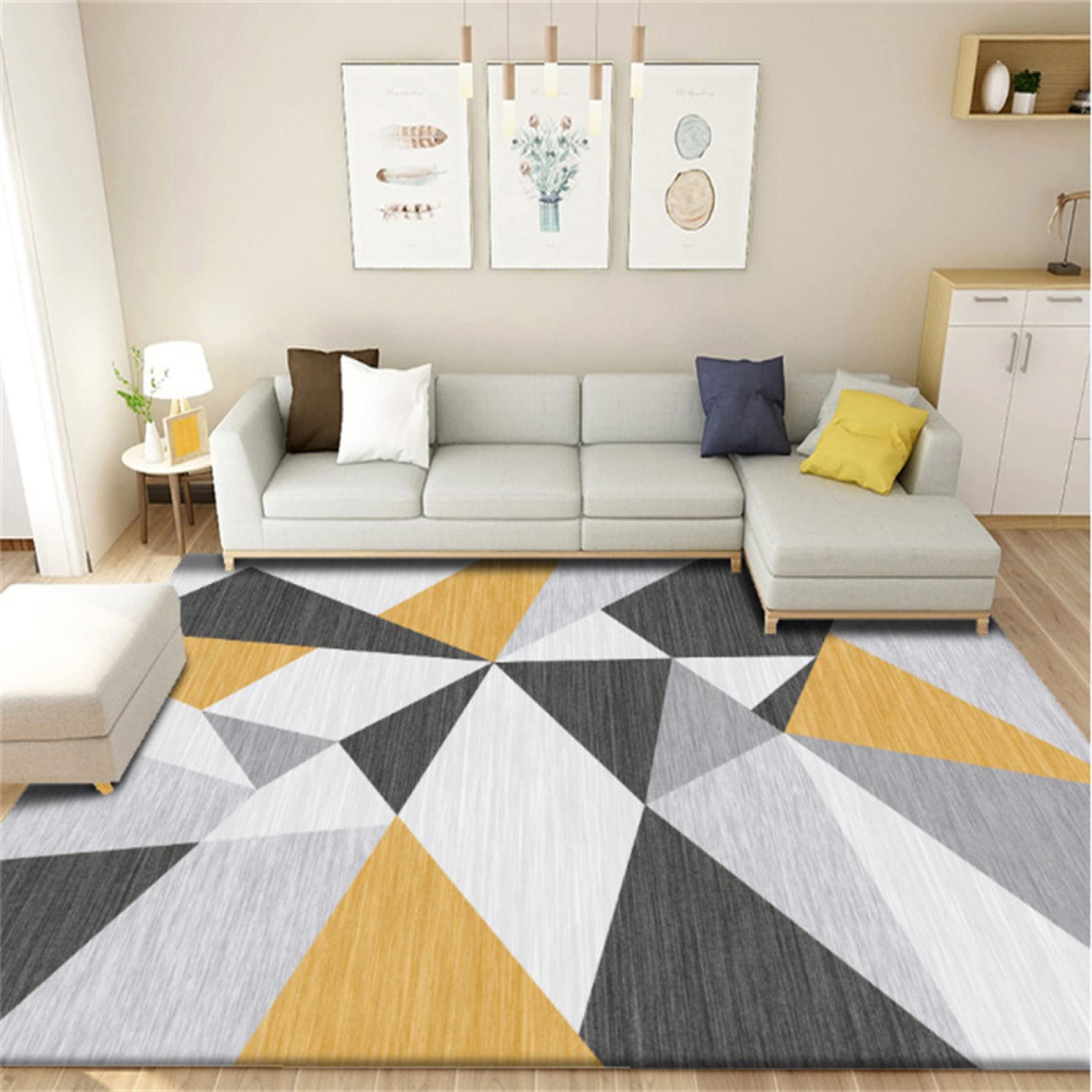 Tapis de salon minimaliste lavable pour éliminer les taches du quotidien