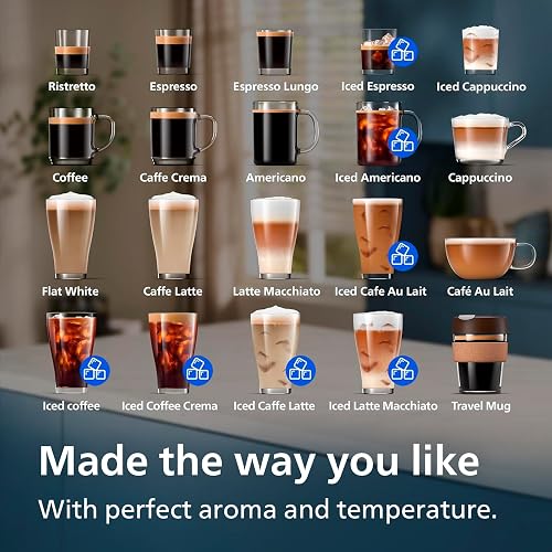 Philips 5500 Series Bean to Cup Coffee Machine – 20 Hot & Iced drinks, LatteGo Milk Frother, Fastest-to-Clean, 40% Quieter, Ceramic Grinder, Fully Automatic Espresso & Cappuccino maker – EP5546/70 - 4
