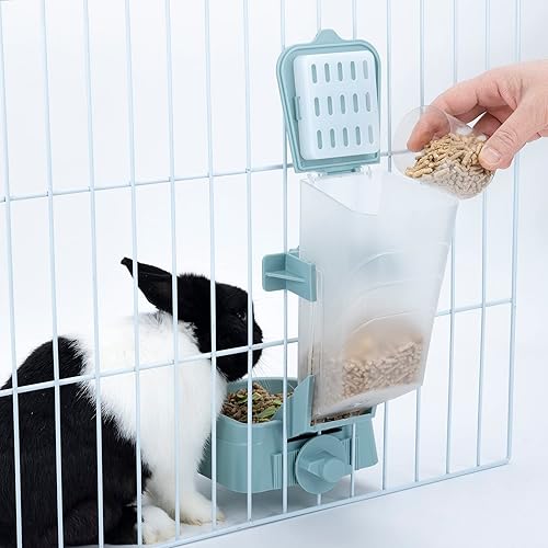 Miniatura 7 de Comedero colgante de alimentos para mascotas para jaulas y jaulas, alimentador de jaula para mascotas para animales pequeños, gatos, cachorros,