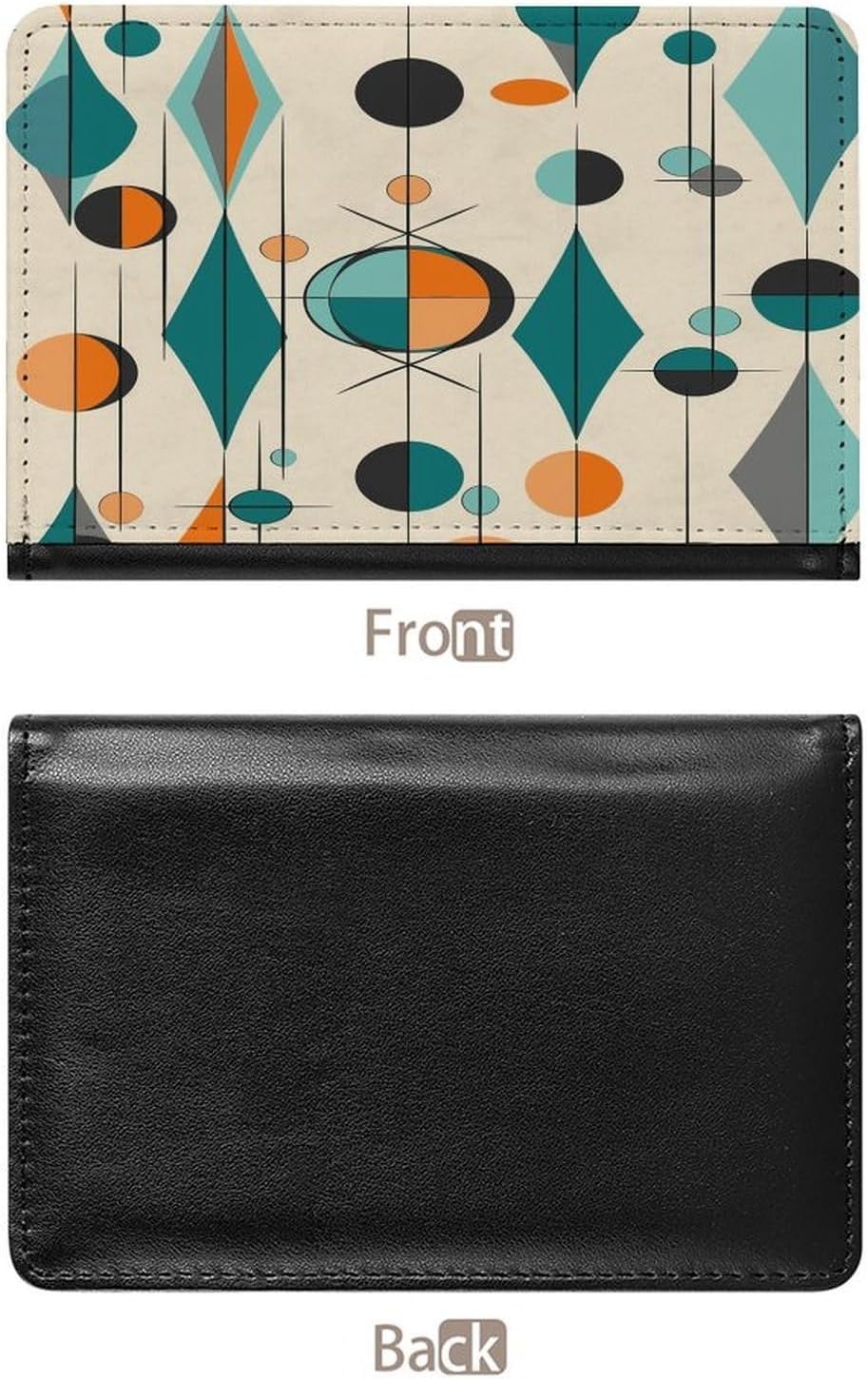 Mid Century Geometric Passport Holder PU Passport Wallet Travel Waterproof Passports Cover for Women And Men Passports Case