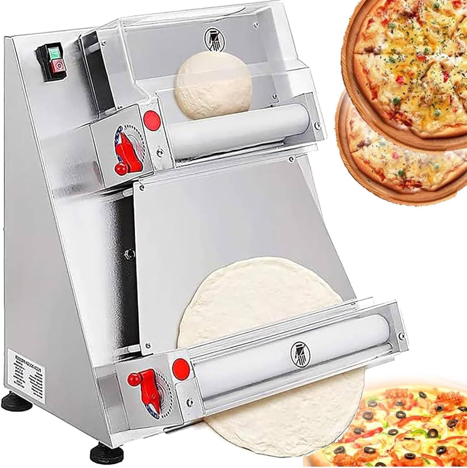 Pressa per Pasticceria elettrica Commerciale da 370 W/450 W, pressa per Pizza, Spessore della Pizza Regolabile, per Pasta, Pizza, Pane e Pasta. 30cm