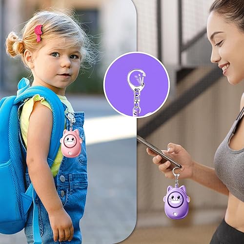 Miniatura 4 de Llavero de alarma personal para mujeres con luz LED, sonido seguro de 130 dB, sirena fuerte de 130 dB, alarma de seguridad de autodefensa de
