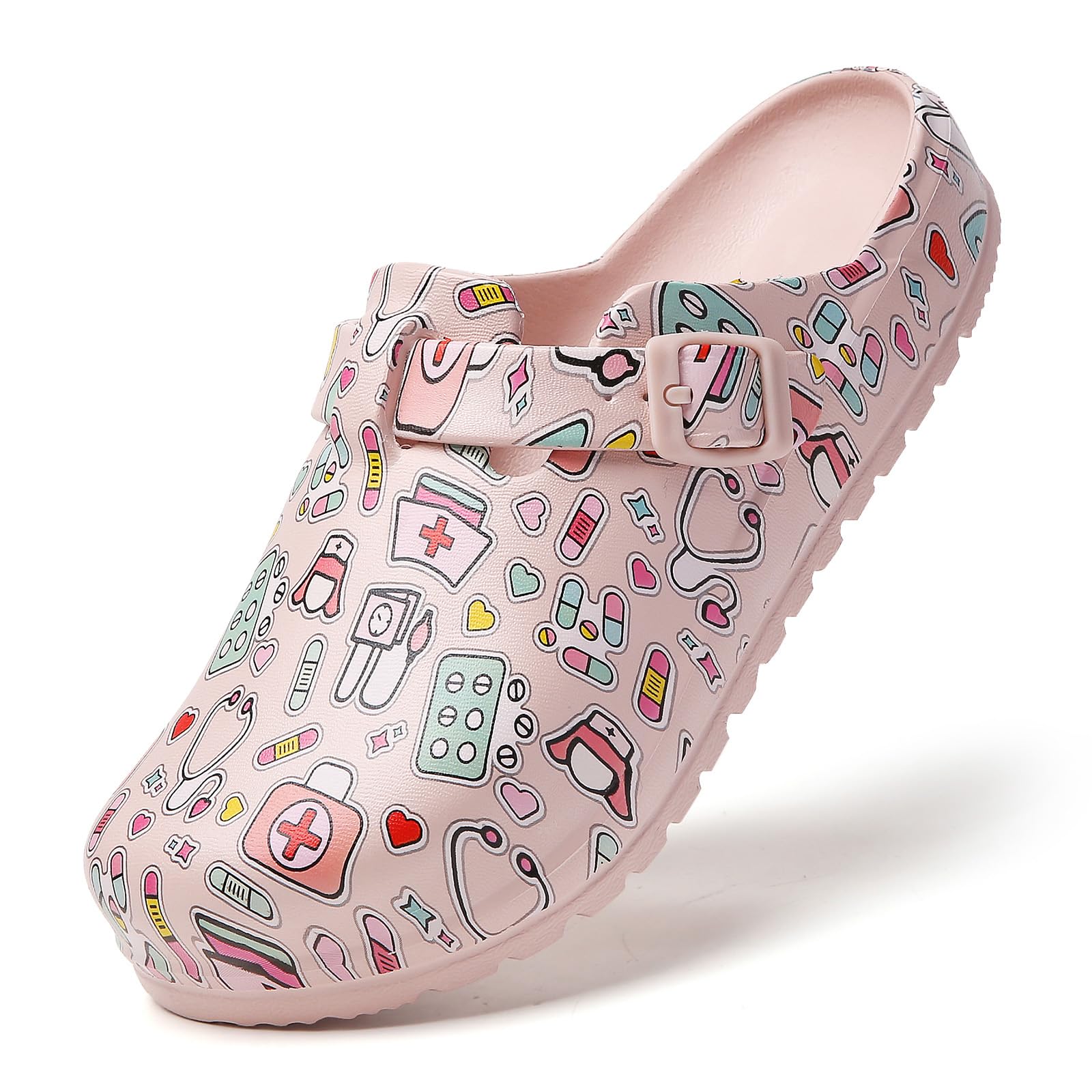 Damen Clogs Leicht Bequem Wasserdicht Gartenclogs Sommer Pantoletten Eva Slip On Hausschuhe mit Verstellbarem Riemen für Garten Strand Haushalt Freizeit