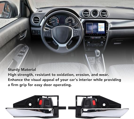 Srliya 1 Pair Interior Door Handle 83110 61M10 Stylish Look Enhanced Grip Inside Door Handle Replacement for Suzuki Vitara 2015-2020/Swift SX4 S Cross 2013 to 2020 (Black)