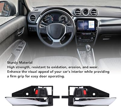 Srliya 1 Pair Interior Door Handle 83110 61M10 Stylish Look Enhanced Grip Inside Door Handle Replacement for Suzuki Vitara 2015-2020/Swift SX4 S Cross 2013 to 2020 (Black)