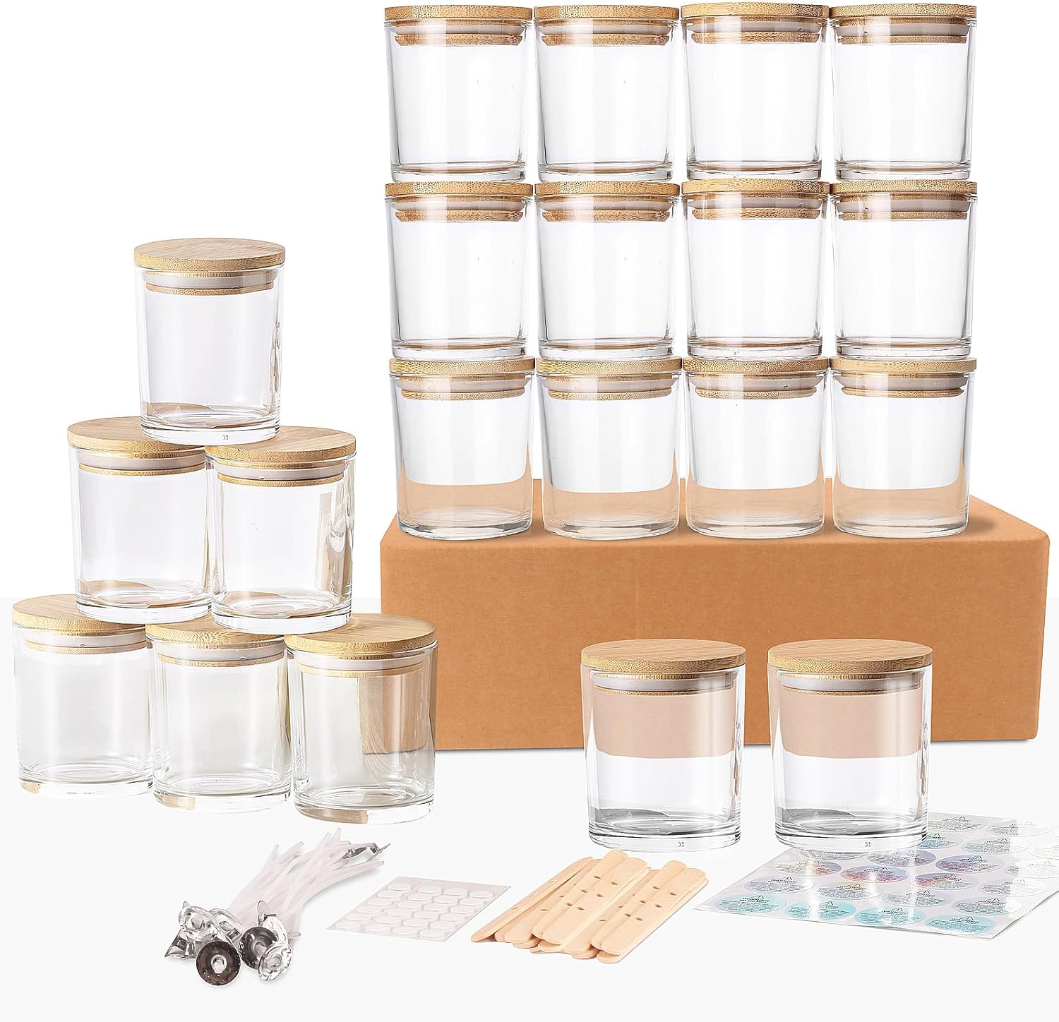 20 Packs 7oz Candle Jar for Making Candle,Thick Glass