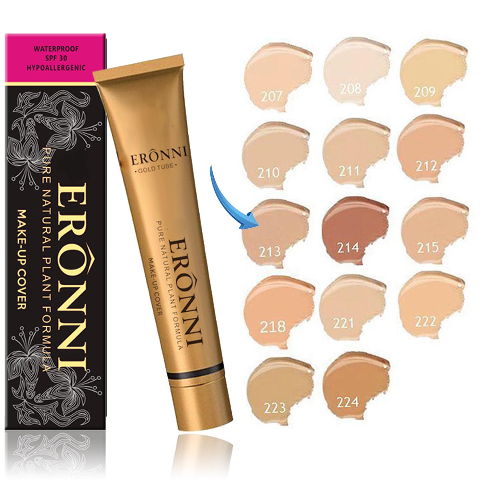 High Coverage Tattoo Cover up Makeup for Body and Face 2PCS Natural Skin Color Body Concealers for Bruises Oily Skin Tattoo,Mini Concealer for Acne and Under Eye Bags,Sweat-Proof Longlasting (213) - Image 3
