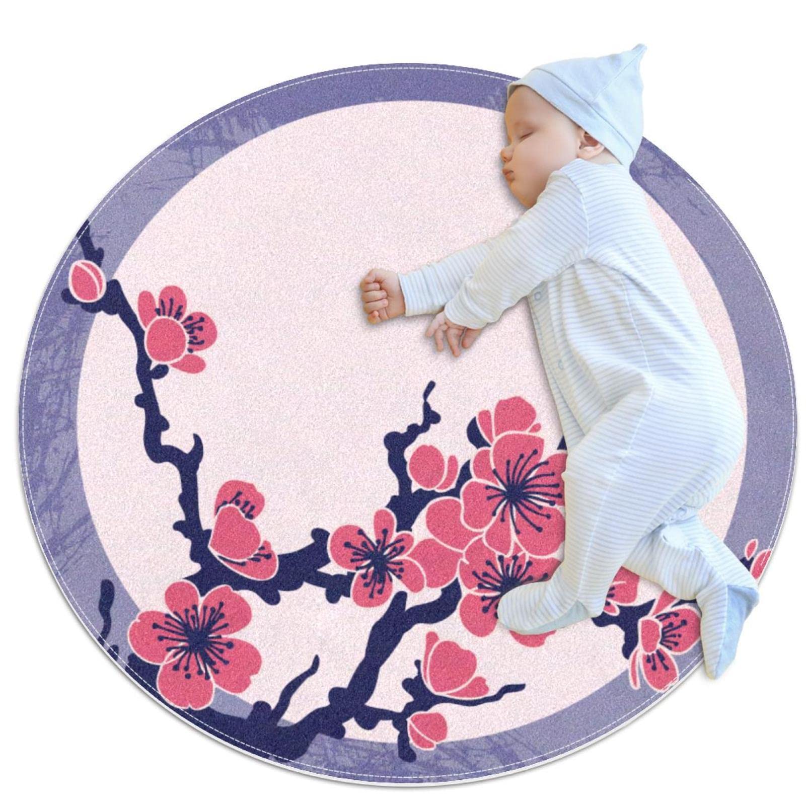 Tapis de salle de bain lune et cerisier pour chambre enfant