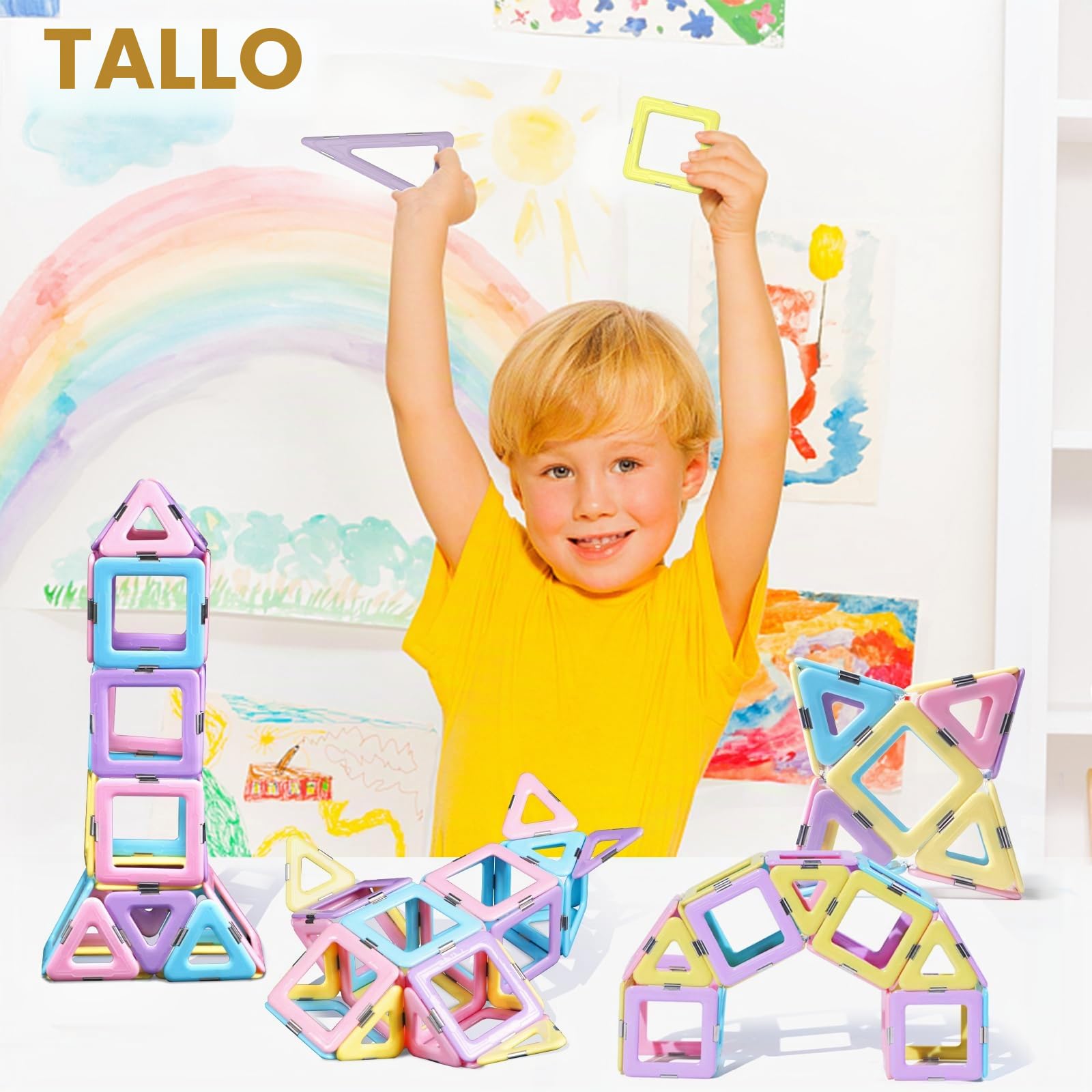 Magblock 52 Piezas Magnéticas Bloques de Construcción, Stem Juguetes Educativos de Construcción para Niños Regalo para Niños y Niñas de 3 Años en adelante