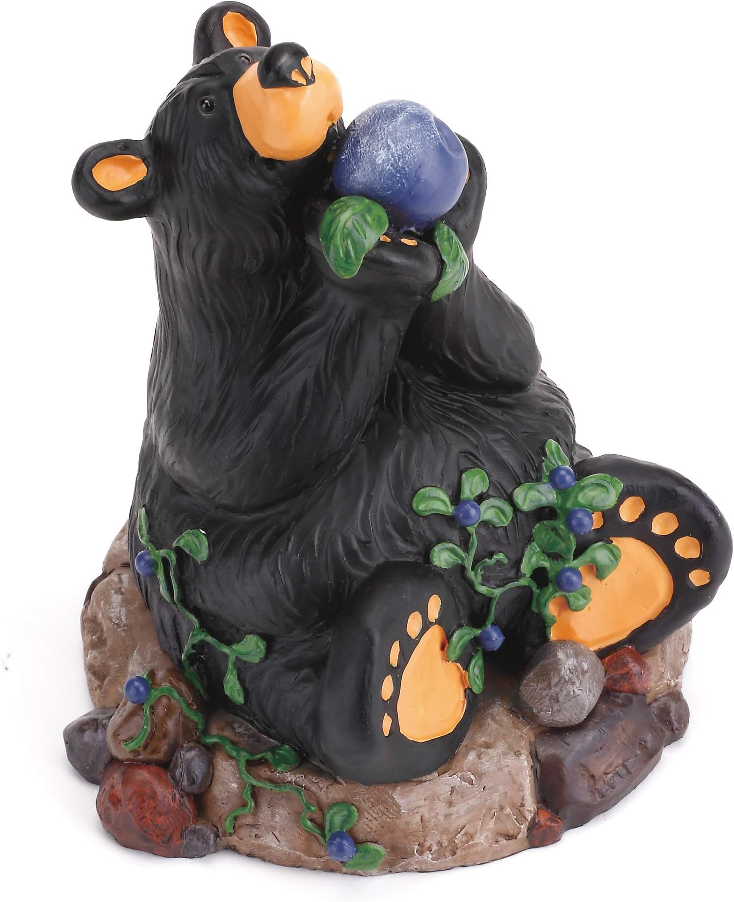 DEMDACO Bearfoots by Jeff Fleming Berry Heaven Black Bear 5 x 4 Hand-cast Resin Figurine Sculpture