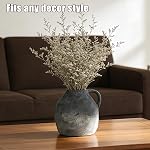 Ceramic Rustic Pitcher Vase with Handle, 5.6 Inch Black Farmhouse Vase, Vintage Decorative Rustic Pottery Vases for Kitchen, Entryway, Farmhouse Home Decor, Centerpieces