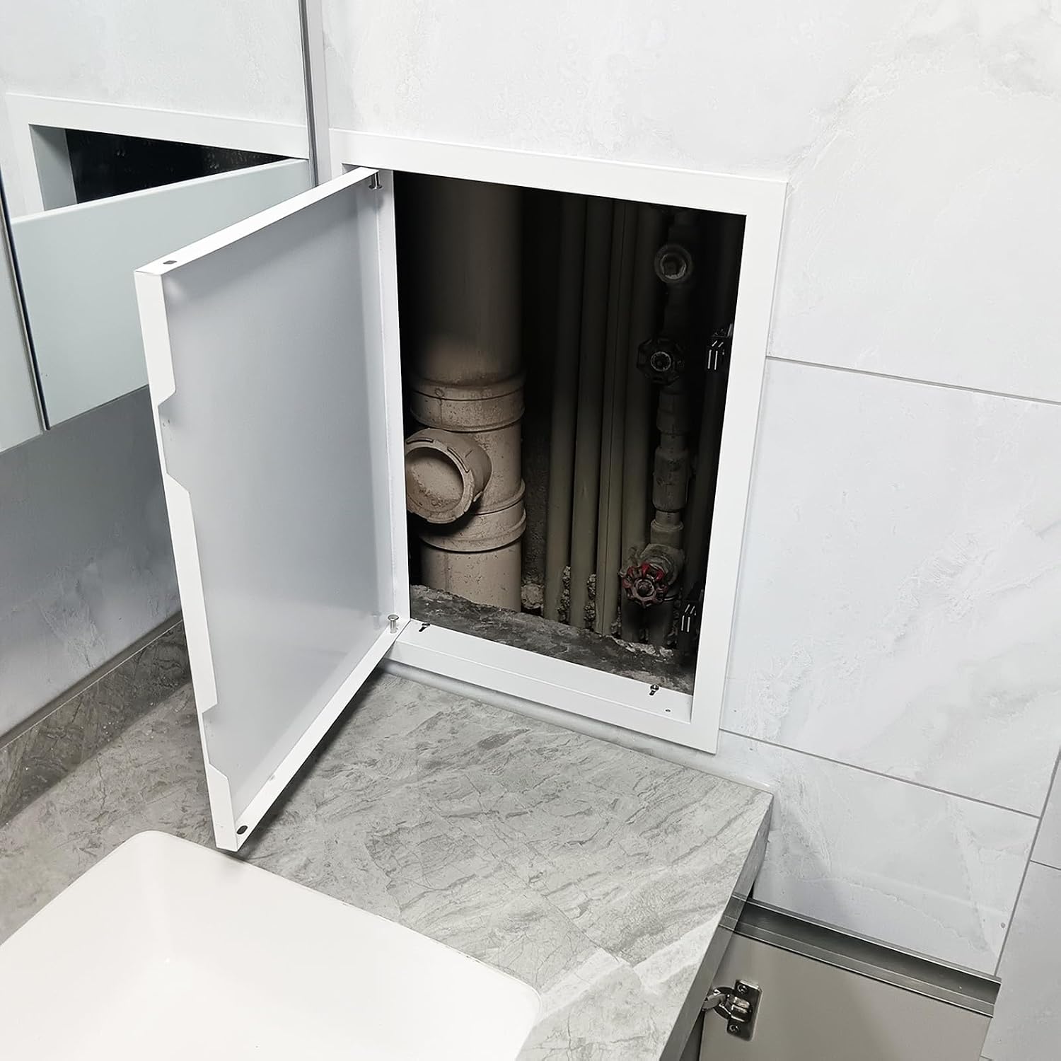 Metal Plate Inspection Cover for Plumbing Cable Hide, Spring Loaded ...